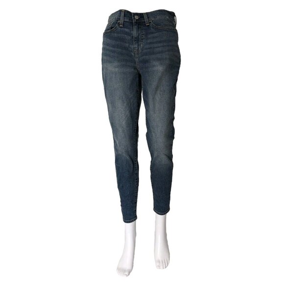 Levi Strauss Womens 28x28 Gold Label Skinny Blue Denim Jeans Mid Rise Distressed - Picture 1 of 8